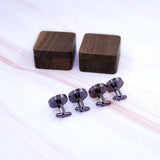 Vintage Wood Cufflinks French Shirt Button Men's Dinner Business Party
