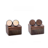 Vintage Wood Cufflinks French Shirt Button Men's Dinner Business Party