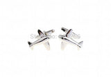Silver Airplane Cufflinks Copper Material