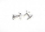 Silver Airplane Cufflinks Copper Material