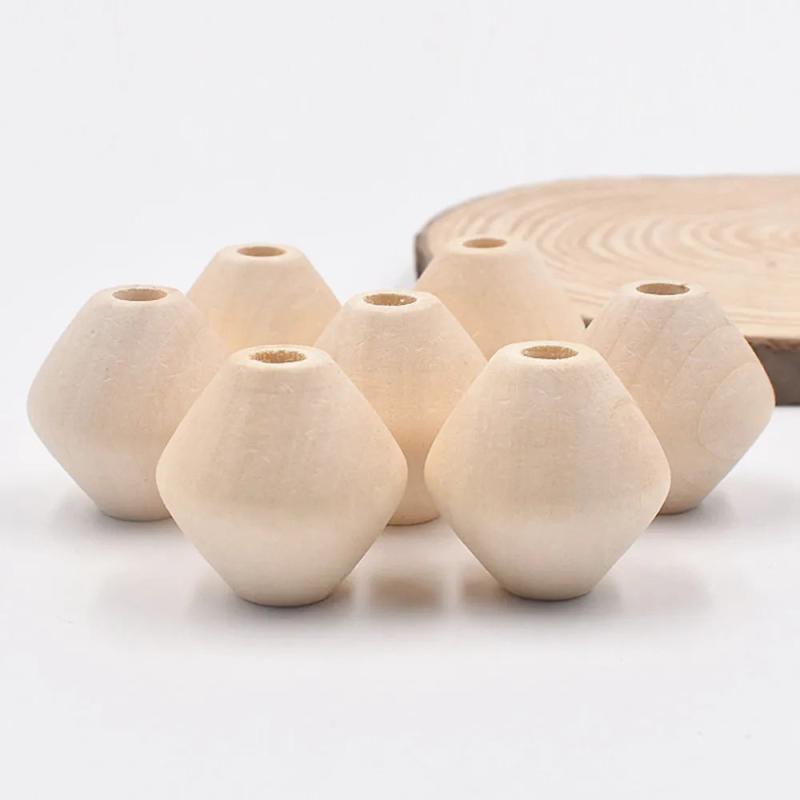 30mm Natural Wood Loose Beads for DIY Jewelry Making 5pcs