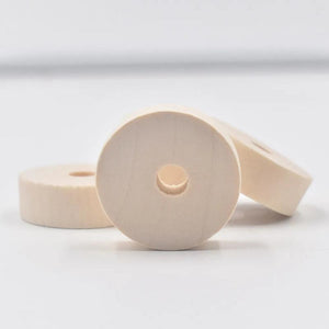 10pcs 30x10mm Natural Wood Round Big Hole Beads for DIY Crafts Jewelry Making