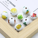 Wooden Beads Cartoon Multicolor Pattern 15mm Round Balls for DIY Jewelry Making