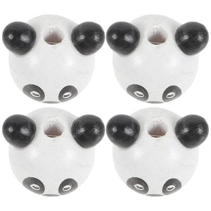 10 Pcs Wooden Beads Animal Head DIY Craft Jewelry Accessories