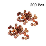 200pcs Colored Wooden Beads Large Hole Painted Round Beads DIY Craft Beads