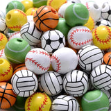 16mm Wooden Sports Beads for Crafts DIY Bracelet Making