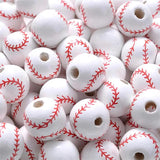 16mm Wooden Sports Beads for Crafts DIY Bracelet Making