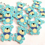 Pink/Blue Cartoon Bear Animal Wood Beads for DIY Scrapbooking Crafts