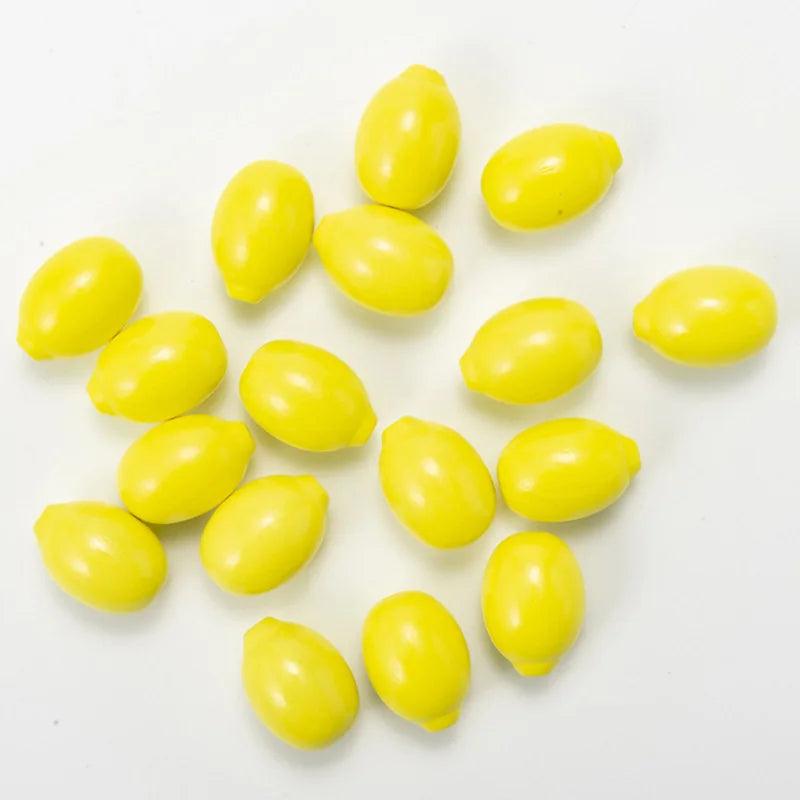 10Pcs Oval Yellow Lemon Wood Beads DIY Bracelet Crafts