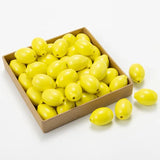 10Pcs Oval Yellow Lemon Wood Beads DIY Bracelet Crafts
