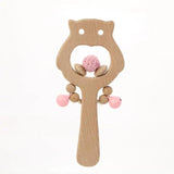 Wooden Owl Rattle Teething Ring Stroller Toy