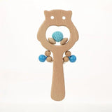 Wooden Owl Rattle Teething Ring Stroller Toy
