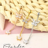 Butterfly Rhinestone Navel Ring