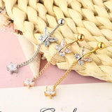 Butterfly Rhinestone Navel Ring