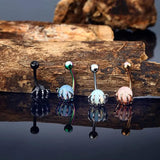 Butterfly Heart Dangled Belly Button Ring Set Crystal CZs Skeleton Hand Ball