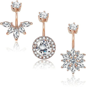 Stainless Steel Flower Belly Piercing Set 14G Butterfly Belly Button Ring