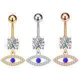 14G Surgical Steel Belly Ring Bee Heart CZ Navel Piercing