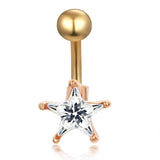 14G Surgical Steel Belly Ring Bee Heart CZ Navel Piercing