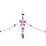 CZ Butterfly Dangling Belly Chain Body Jewelry