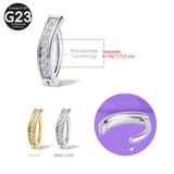 1PC G23 Titanium Piercing 14G Belly Button Rings Reverse Curved Navel