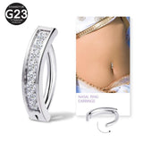 1PC G23 Titanium Piercing 14G Belly Button Rings Reverse Curved Navel