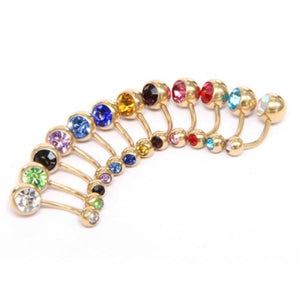 10PCS Crystal Bohemian Belly Button Rings