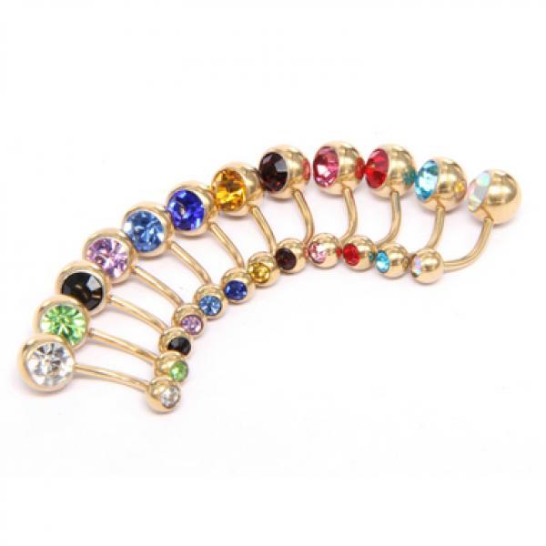 10PCS Crystal Bohemian Belly Button Rings