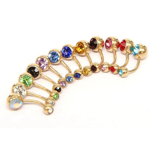 10PCS Crystal Bohemian Belly Button Rings