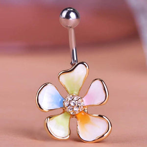 Colorful Flowers Navel & Bell Button Rings Body Piercing