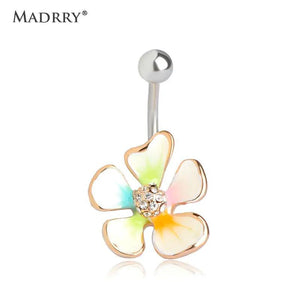 Colorful Flowers Navel & Bell Button Rings Body Piercing