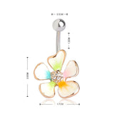 Colorful Flowers Navel & Bell Button Rings Body Piercing
