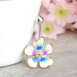 Colorful Flowers Navel & Bell Button Rings Body Piercing