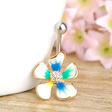 Colorful Flowers Navel & Bell Button Rings Body Piercing