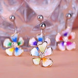 Colorful Flowers Navel & Bell Button Rings Body Piercing