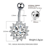 4Pcs Surgical Steel Sun Flower Belly Button Rings Set
