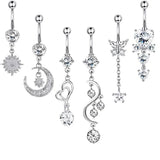 14G Dangle Belly Rings Set Bulk Navel Piercing Sexy Belly Button Ring Lot