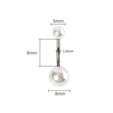 Double End Pearl Navel Ring Stainless Steel Belly Button Ring