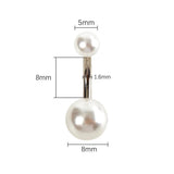 Double End Pearl Navel Ring Stainless Steel Belly Button Ring