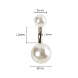 Double End Pearl Navel Ring Stainless Steel Belly Button Ring