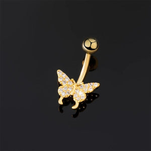 Crystal Zircon Belly Button Rings Stainless Steel Navel Piercing
