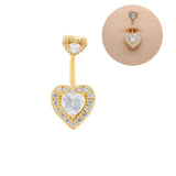 Crystal Zircon Belly Button Rings Stainless Steel Navel Piercing