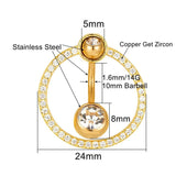 Crystal Zircon Belly Button Rings Stainless Steel Navel Piercing