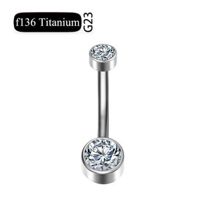 G23 Titanium Gem Stone Belly Button Rings 14G Navel Piercing Jewelry