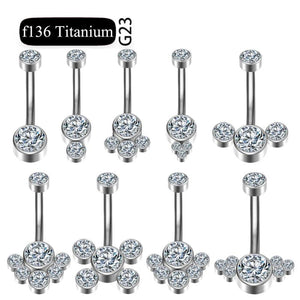 G23 Titanium Gem Stone Belly Button Rings 14G Navel Piercing Jewelry