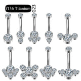 G23 Titanium Gem Stone Belly Button Rings 14G Navel Piercing Jewelry