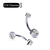 G23 Titanium Gem Stone Belly Button Rings 14G Navel Piercing Jewelry