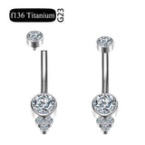 G23 Titanium Gem Stone Belly Button Rings 14G Navel Piercing Jewelry