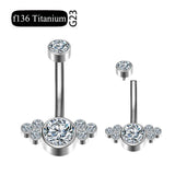 G23 Titanium Gem Stone Belly Button Rings 14G Navel Piercing Jewelry