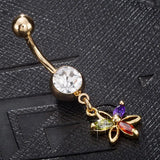 Pearl Zircon Belly Button Ring Surgical Steel Body Jewelry