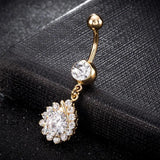 Pearl Zircon Belly Button Ring Surgical Steel Body Jewelry